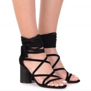 Jeffrey Campbell DespinaTassel Elegant Black Women's Strappy Heels Size 8